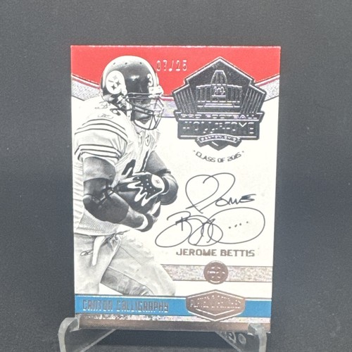 Panini 2016 Plates & Patches Canton Calligraphy Jerome Bettis Auto /25