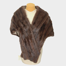 Vintage 1950s by Canadian Furs Fashion, Dark Brown Fur Cape Shawl