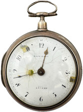 Antique Rose  Son Pair Case Key Wind Fusee Pocket Watch Sterling Silver