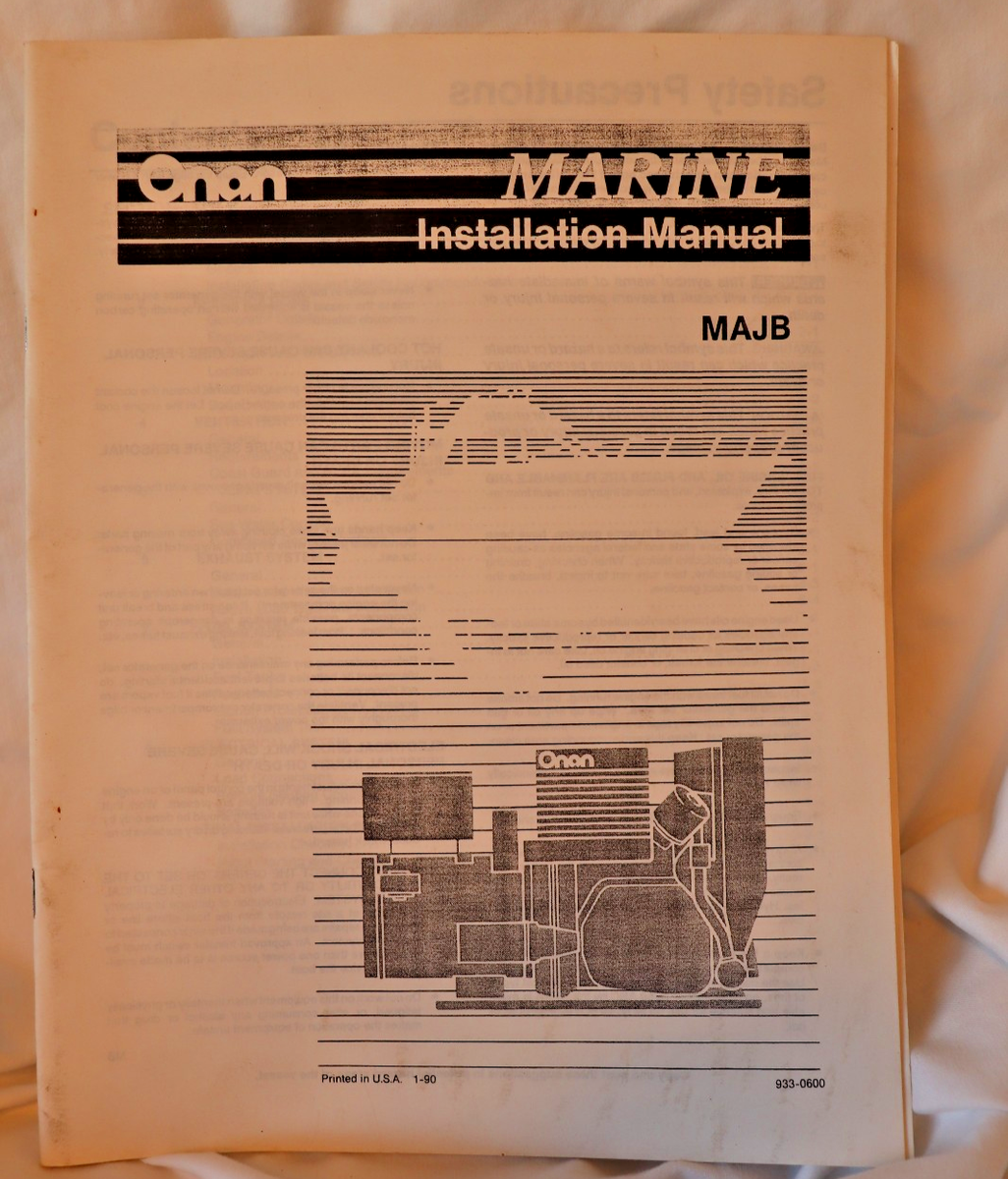 933-0600 Cummins Onan Installation Manual MAJB Marine Generator
