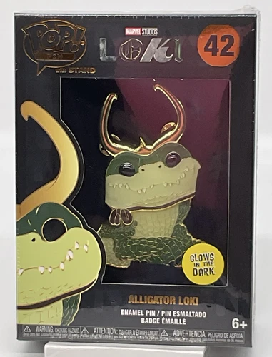 Alligator Loki Funko Pop Pin #42 Glows in Dark Marvel Studios Loki Enamel Pin