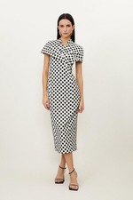 Karen Millen Bodycon Midi Dress UK8 in White RRP £229