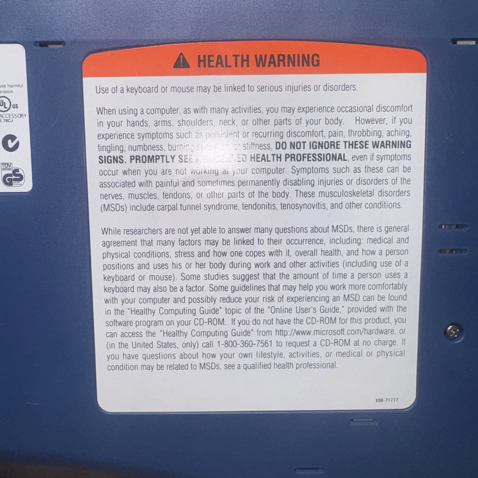 Microsoft Natural MultiMedia Keyboard 1.0A RT9470 PS/2 Ergonomic Split Gray🔥 - Image 4 of 4