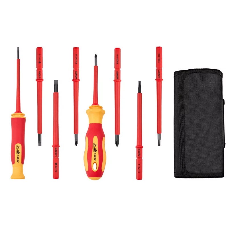 10-in-1 Electrician Insulated Screwdriver Set Magnetic Tip Slotted Phillips Tool