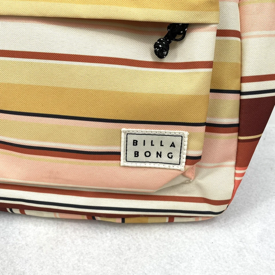 Mochila Billabong Next Time en Amarillo Naranja Rosa Marrón Rayas Foto 3 de 4