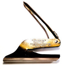 Vintage Official Pocket Seal Embosser Folding Handheld Metal Stamp