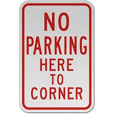 No Parking Sign Aluminum Sign 8x12 Inch Area Specific Corner Warning