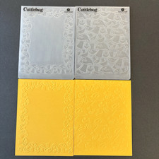 Cuttlebug Mushroom LOT of 2 Border Background Embossing Folders
