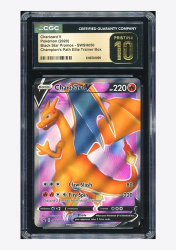 Pokemon CGC 10 PRISTINE Charizard V Promo 2020 SWSH050 Champion's Path ETB ENG