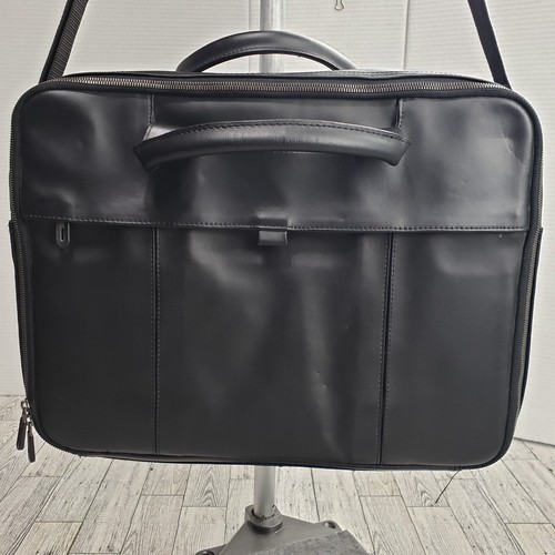 Dell Leather Laptop Travel Computer Bag With Shoulder Strap 15 inch 