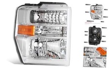 Front Right Headlight Compatible With 08-14 E150 E250 08-21 E350SD