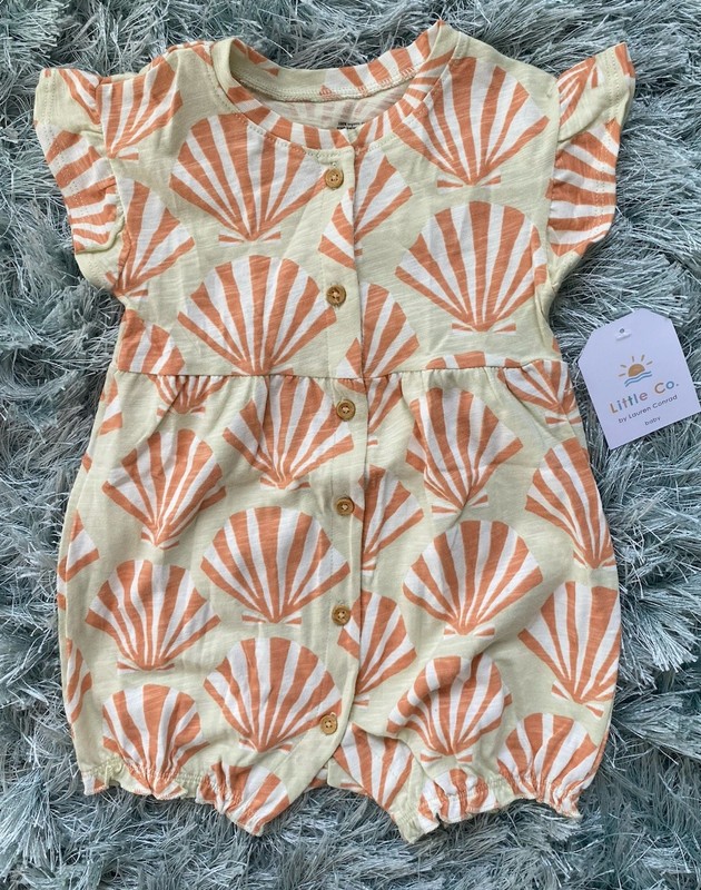 Little Co. 18 mo Adorable Seashell 100% organic cotton Romper baby toddler NWT