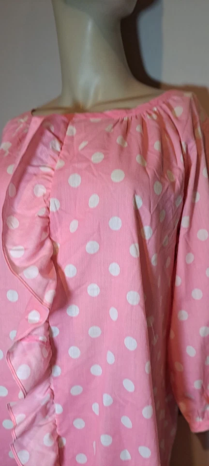 Vestido Rosa Grande Blanco Lunares Payaso Disfraz Inicio Grande Foto 2 de 2