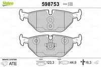 Bremsbelagsatz Scheibenbremse Valeo 598753 FüR Rover BMW Saab MG Z4 E36 E85 Z1 1