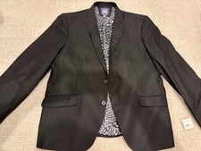 NEW W/O TAGS Savile Row Mens Size 42S Black Blazer Skinny Slim Tapered Fit