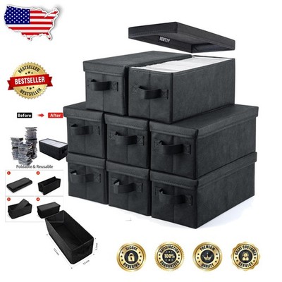 CD DVD Storage Containers - 8 Pack Black, Holds 240 Jewel Cases
