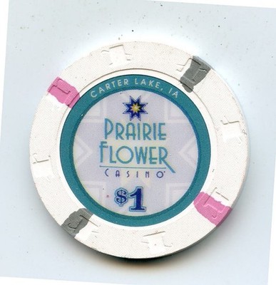 1.00 Chip from the Prairie Flower Casino Carter Lake Iowa H&C
