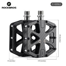 Rockbros Bicycle Pedal Cycling Carbon Fiber Pedal Lightweight 3 Sealed Bearings