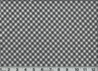 1 Yard Fabric Gingham Black Diagonal Check 44" Wide Quilt Shop Quality Cotton P