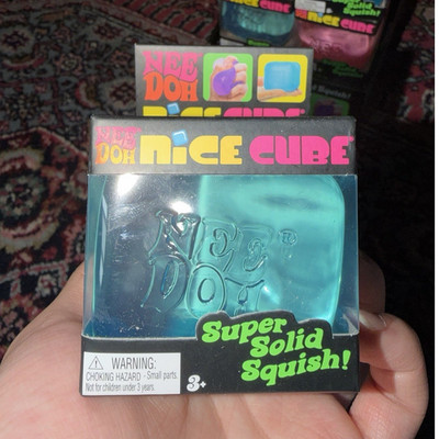 Nee Doh Nice Cube Super Solid Squish Squeeze Ball Stress Reliever, Many colors:1