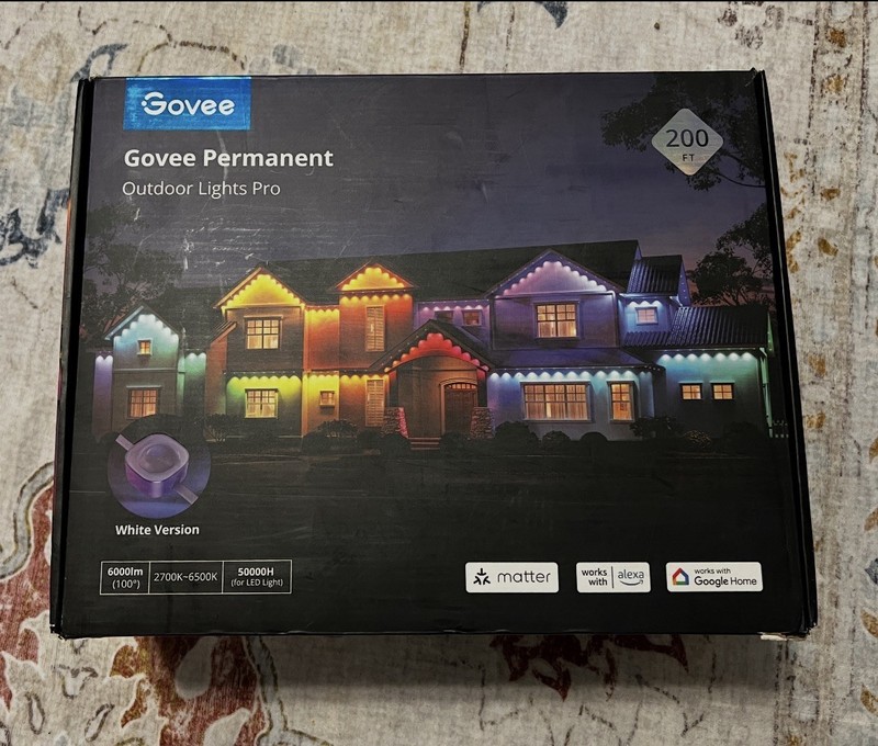 Govee Pro 200ft Permanent Outdoor LED Lights, White, IP67 Waterproof