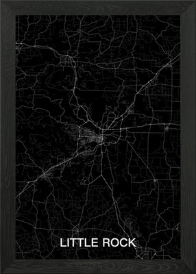 Little Rock City Map Framed Wall Art Poster Canvas Print Picture