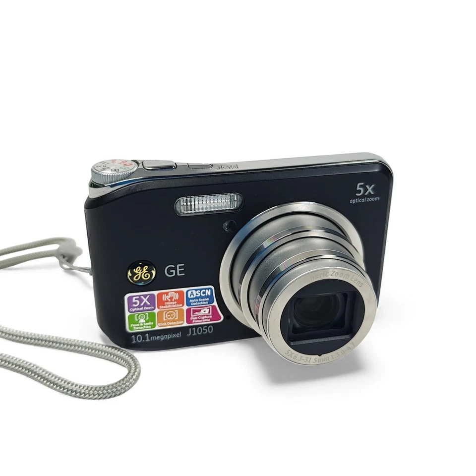 GE J1050 10.1MP Digital Camera Black 5x Zoom Compact Digicam + Charger - Image 3 of 4