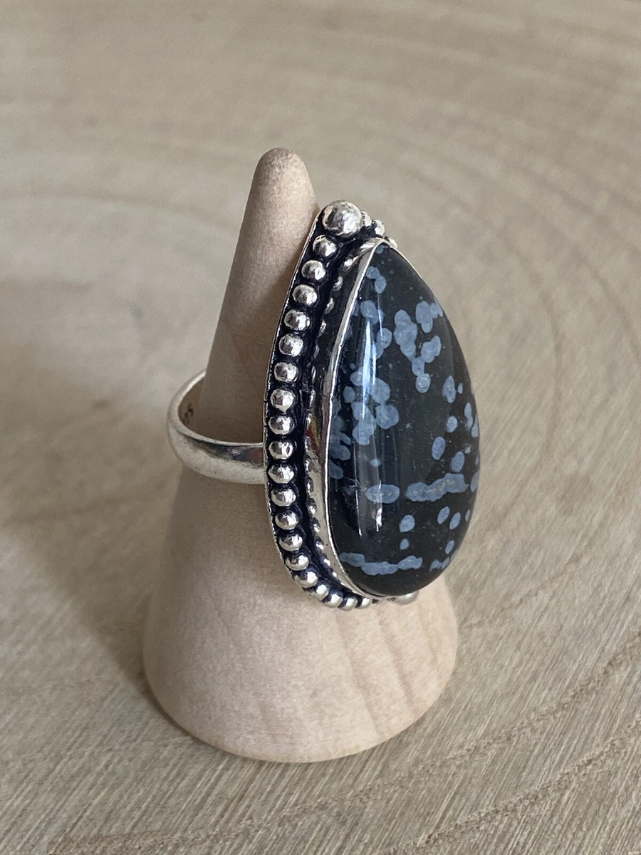 Snowflake deals obsidian ring