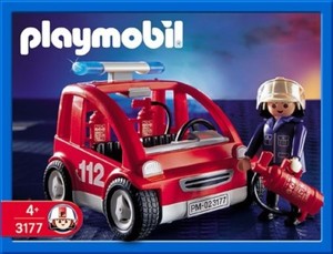playmobil fire chief car
