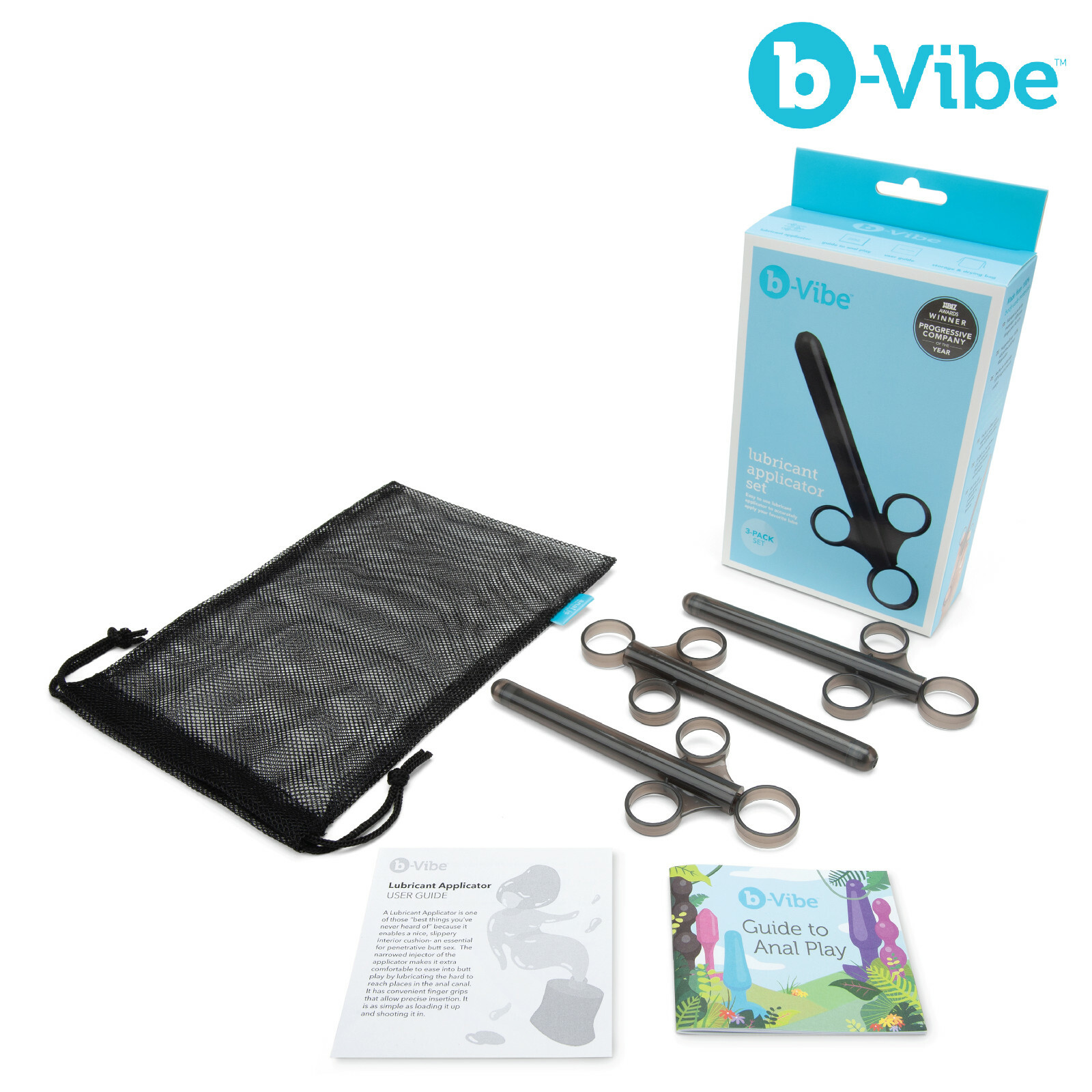 B-Vibe Lubricant Applicator Set 3 Lube For Anal Training Play Lubrificante Anale