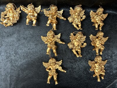 Dense Gold Christmas Cupid Ornaments 