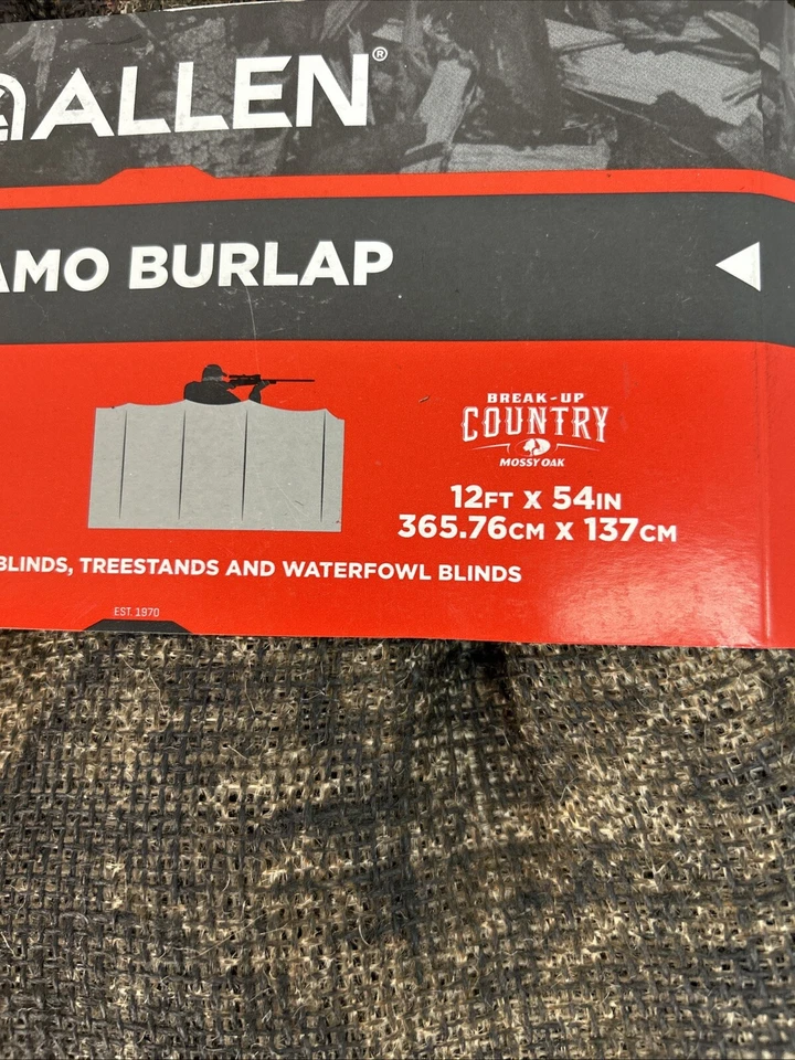 Allen 54in x 12ft Burlap Camo Blind Great ForTree stands Blinds Waterfowl Blinds - Image 2 of 4