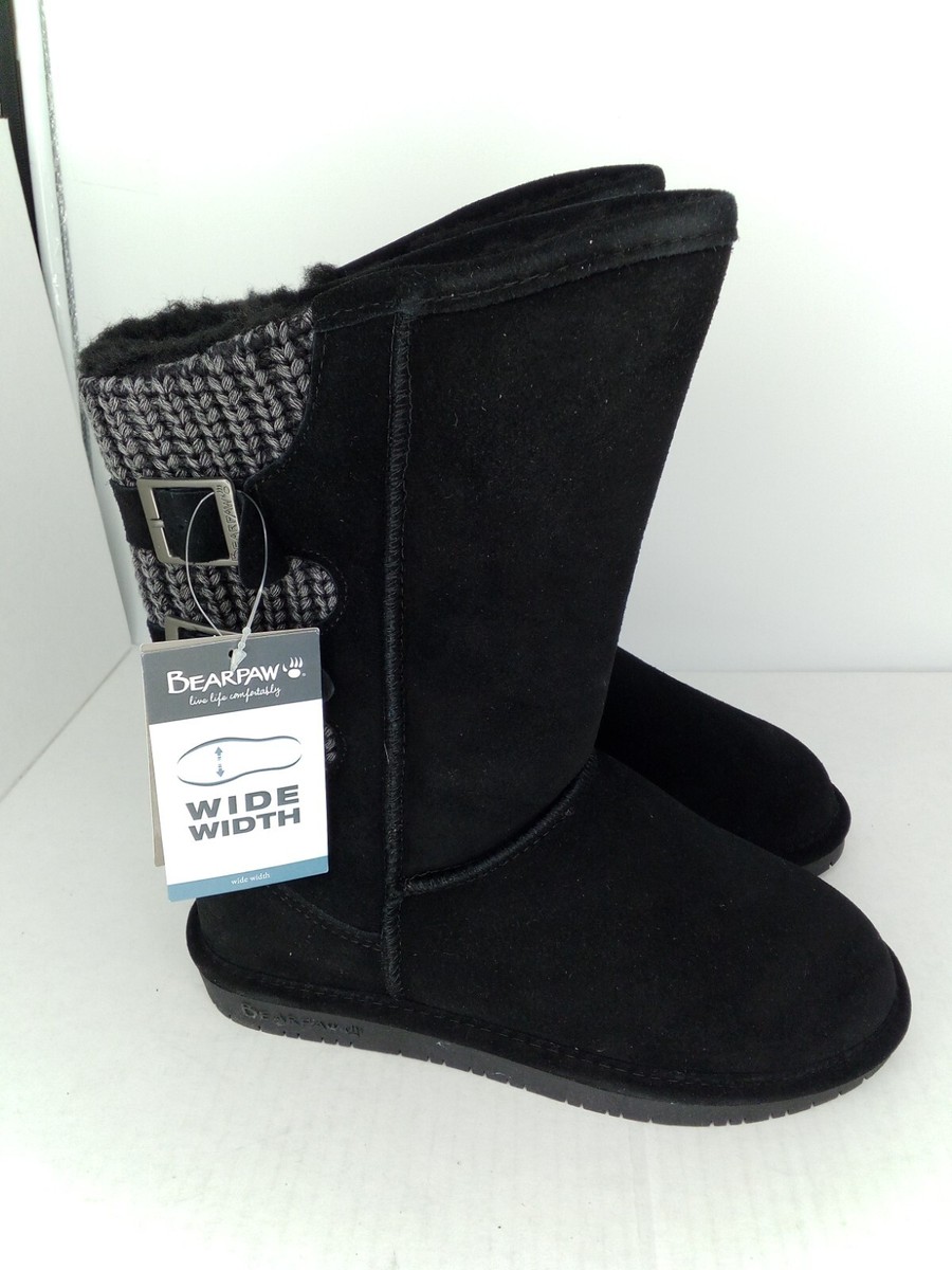 Bearpaw Women's Boshie Winter Boots, Black, Size Wide US