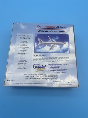 Gemini Jets 1:400 American Airlines BOEING 737-800 N902an Chrome