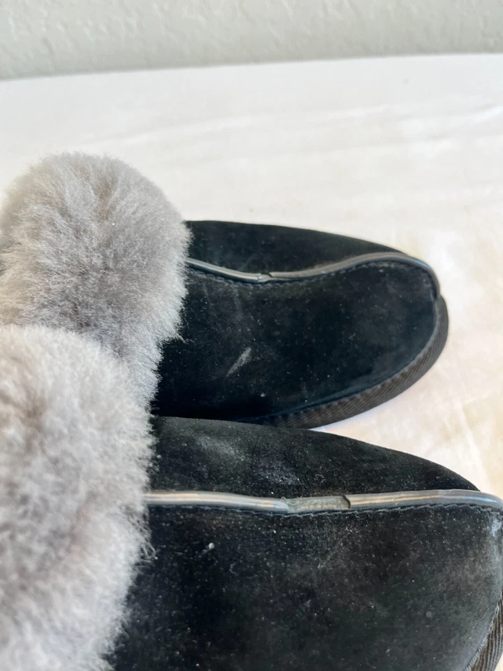 ZAPATILLAS UGG SCUFFETTE II NEGRAS GRISES FORRADAS DE PIEL DE OVEJA US 6 / EU 37 / UK 4 Foto 4 de 4