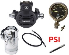APEKS XTX50 DST + SPG PSI +  100cm Regulator Hose & HP Hose - Stage Deco Bottle