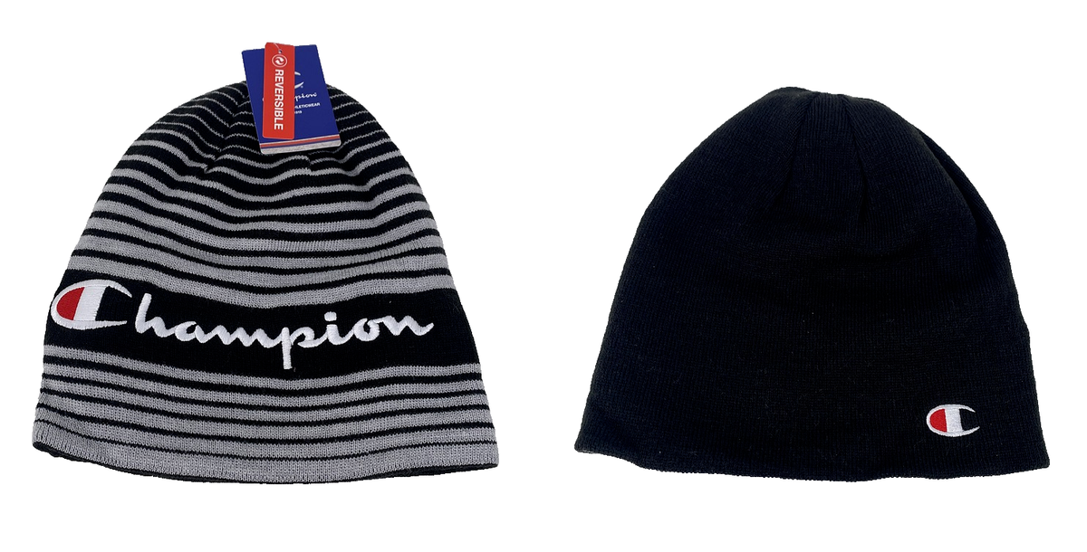 Pom Beanie Knit Hat Champion Black Beanie Champion Beanie Gray Color