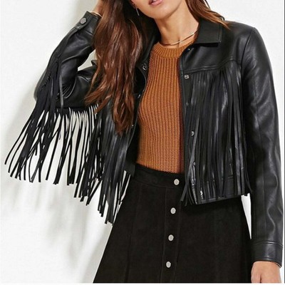 Genuine Leather Cropped Motor Biker 