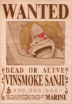 One Piece Vinsmoke Sanji Wooden Wanted Poster Color Ebay