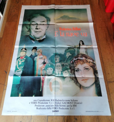 MANIFESTO 2F - E LA NAVE VA, FEDERICO FELLINI, PINA BAUCH - ORIGINALE 1984