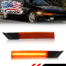 2X Amber Lens LED Front Side Marker Lights For 1991-1995 Toyota MR2 MR-2 SW20