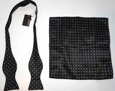 NEW MEN'S 2 PIECE NECKTIE  HANKERCHIEF POLKA DOT SET ONE SIZE