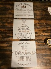 NEW Set of 3 Christmas Holiday Winter Craft Stencils 10" x 10"