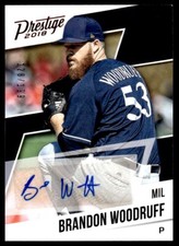 2018 Panini Chronicles Prestige Autographs Xtra Points Red Brandon Woodruff Auto