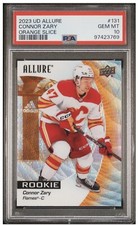 2023 Upper Deck Allure #131 Connor Zary Orange Slice PSA 10 Rookie Gem Mint
