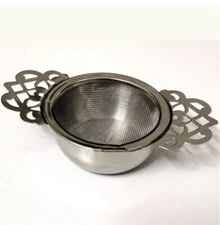 Stainless Steel Fine Empress Tea Strainer with Drip Tray. Ships from the U.S.