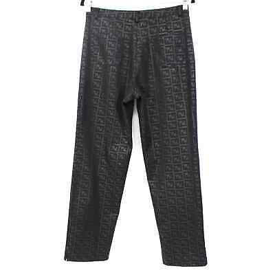 FENDI Black Zucca Logo Trouser Pants Vintage FF Polyester FENDI Black Zucca Logo Trouser Pants Vintage FF Polyester