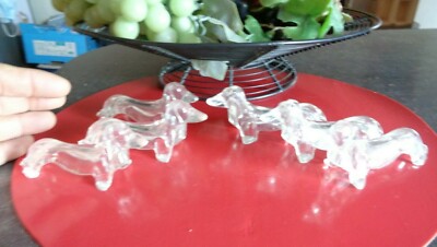 Set of 6 Tableware Knife Holders Dog Basset or Dachshund Plastic