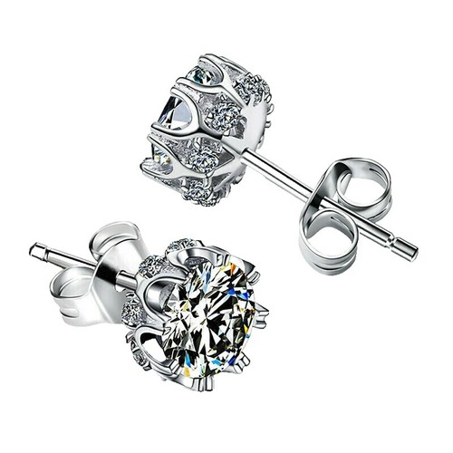 Orecchini A Borchie Moissanite, Orecchini A Perno Di Solitari - Foto 3