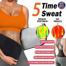 Waist Trimmer for Women  Mens Control Trainer Sweat Belt silver layer Black